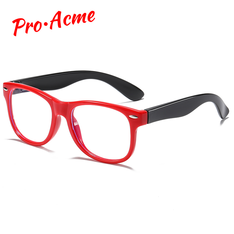 

Pro Acme Blue Light Blocking Glasses for Kids Boys & Girls TR90 Square Flexible Frame Computer Gaming TV Glasses Age 3-15 PC505