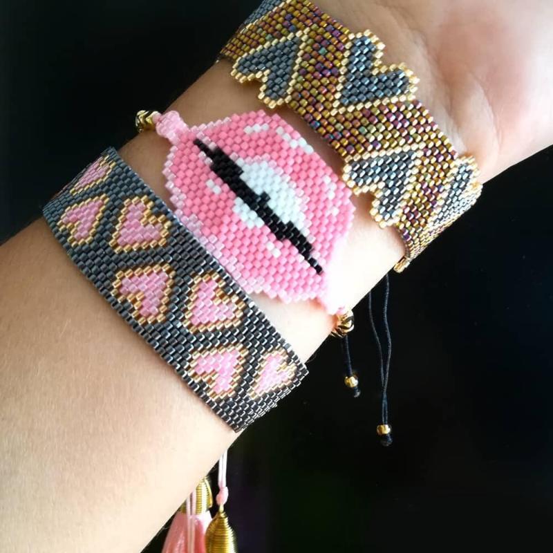 

GRAPES Heart MIYUKI Bracelet Sexy Lips Bracelet For Women Jewelry Lucky Eye Pulseras Mujer 2020 Summer Handmade Wedding Gifts