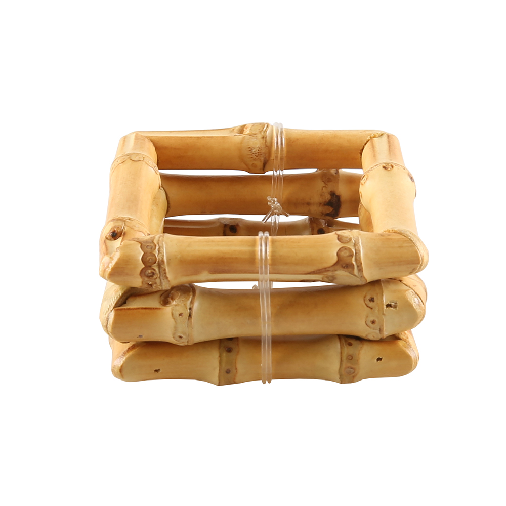 

Wide square handmade bamboo napkin ring