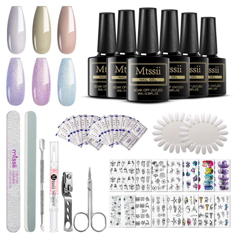 

Glass Bottle Nail Gel Polish Manicure Set Soak Off UV LED Bright Pure Color Nail Polishes Lacquer Gel Art Care Tool Kits