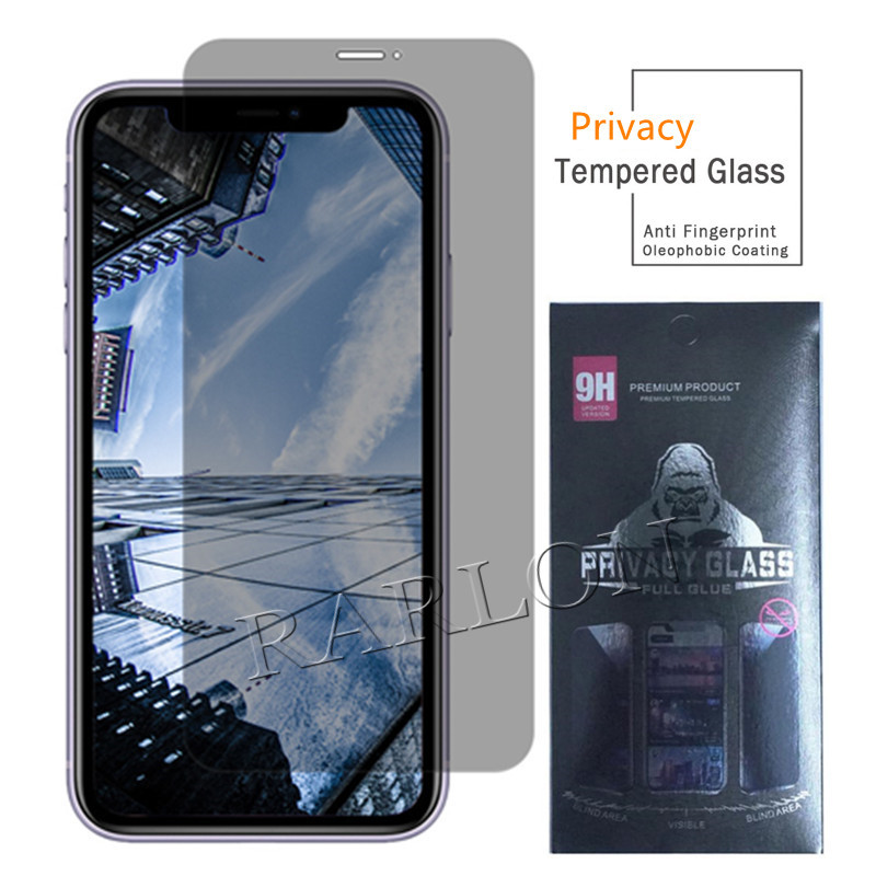 

Anti-Spy Full Glue Tempered Glass 9H Privacy Screen Protector Film For iPhone 12 Mini 11 Pro X XS MAX XR 8 7 6 Plus With Retail Package