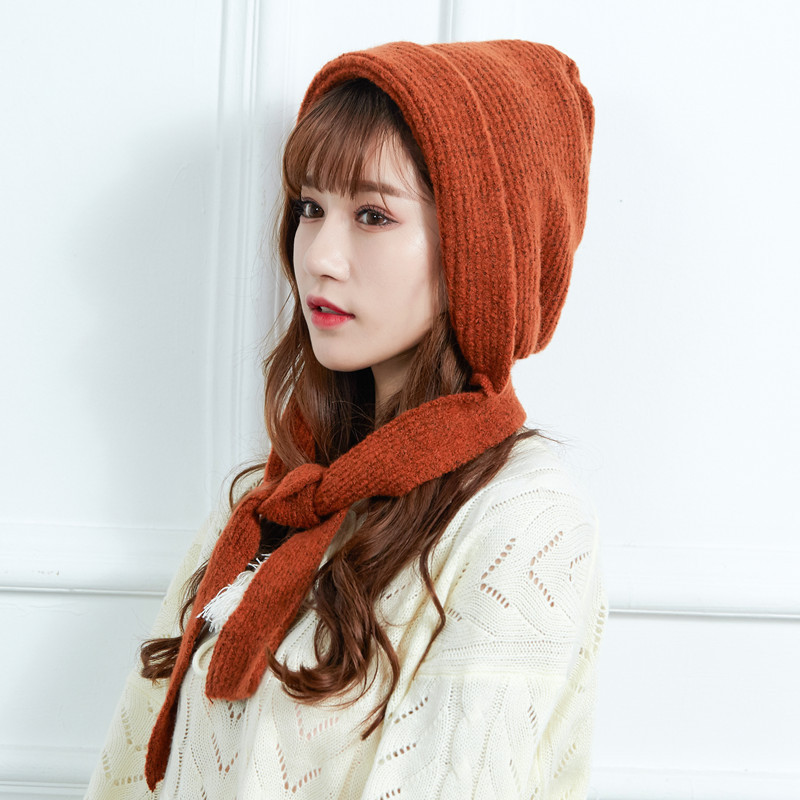 

2020 autumn and winter fashion knitted hat Baotou wild loose hat female cute solid color creative