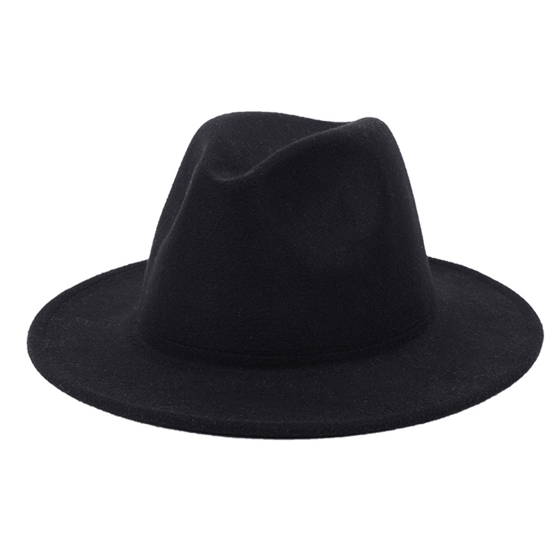 

2020Classic jazz hat small spring and autumn ladies cashmere top hat coffee with British male, Black