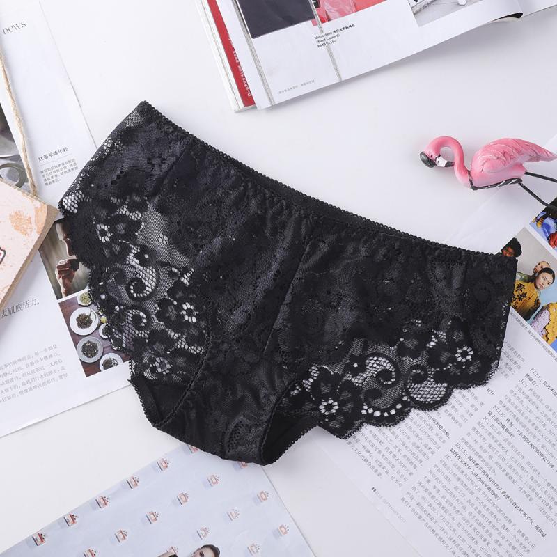 

Summer new products full lace sexy hollow low-rise underwear women's translucent temptation ladies briefs, Red