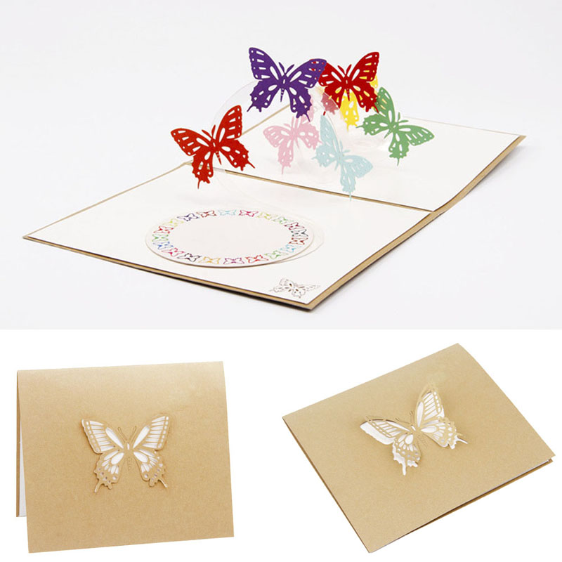

3D Up Card Butterfly Happy Anniversary Birthday Valentine Christmas