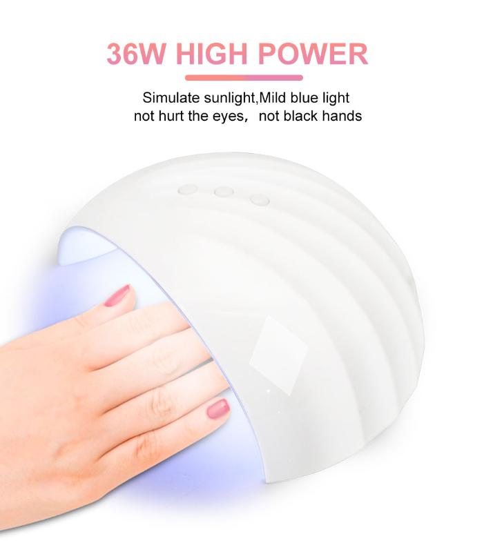 

LKE USB Nail Dryer 36W UV LED Lamp Professional Smart Sunlight Curing All Gel Polish Non-harmful Fast Dry Nail lamp Art Machine, Mini nail lamp