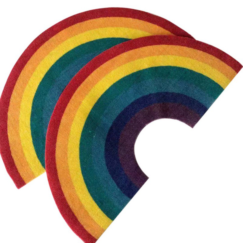 

New Household Rainbow Area Rug Colorful Floor Mat Doormat Decorative Carpet Pad Kitchen Living Room Bedroom Home Decor Carpet