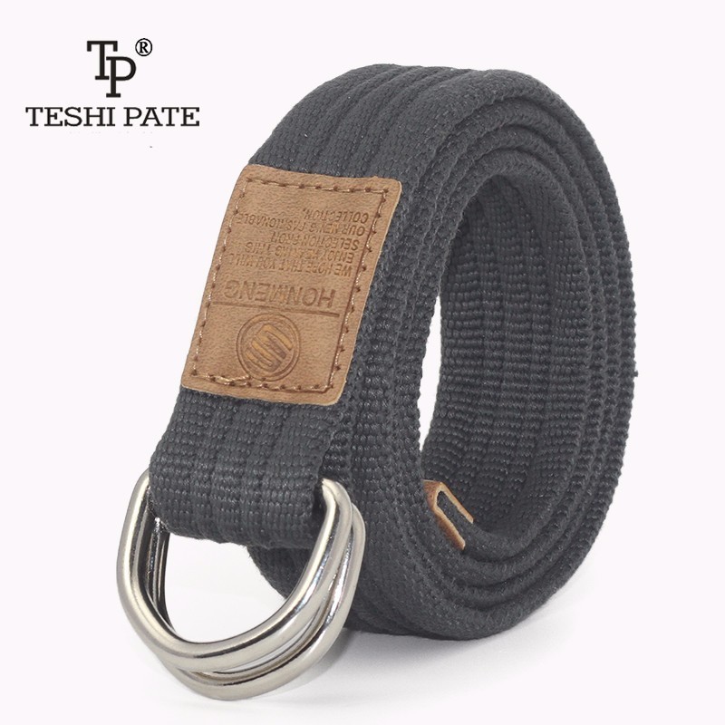 

Belt for Men&Women Double Buckle Male&Female Outdoor Army Tactical Nylon Belt High Quality Canvas 115 cm Length 2020, White