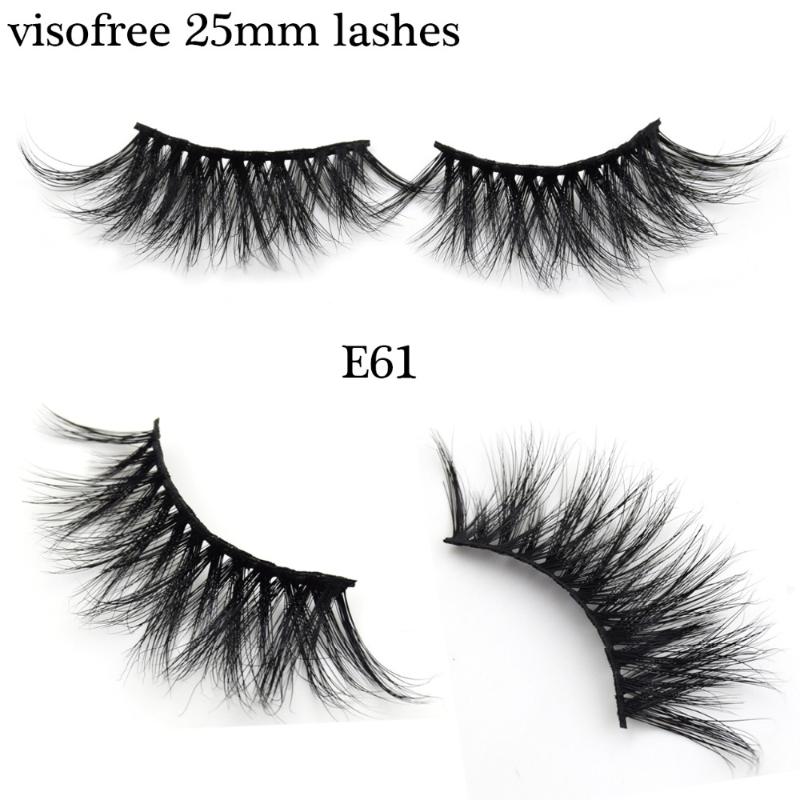 

Visofree Mink Eyelashes 25MM Lashes Natural False Eyelashes Fake Lashes Long Makeup 3D Mink Eyelash Extension E61