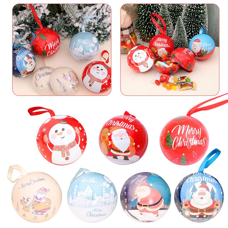 

1PCS Christmas Ornaments Christmas Balls Candy Gifts Tree Pendant Gifts Iron Storage