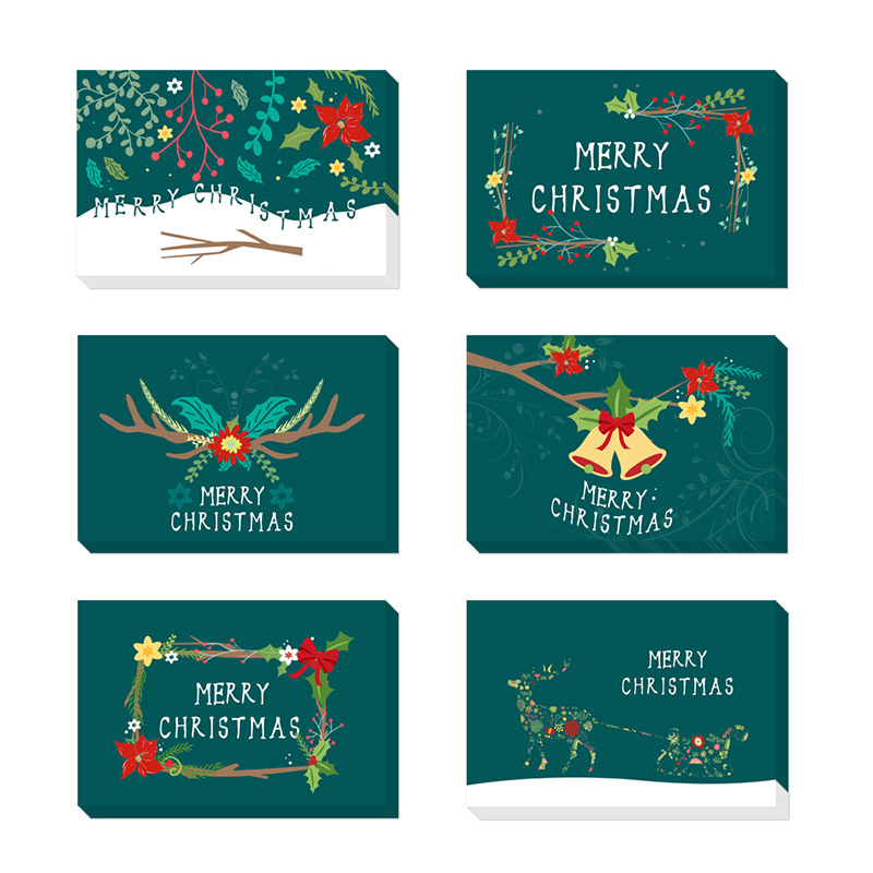 

5pcs 2020 New Creative Paper Merry Christmas Cards Folding Xmas Blessing Greeting Card for New Year Christmas Gift Invitations