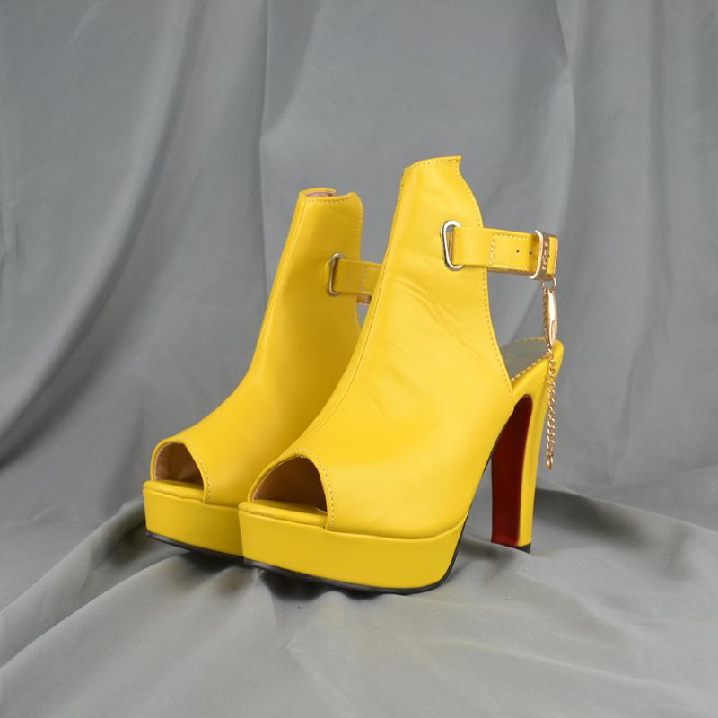 

35-43 yards 2020 summer new breathable female high heels fish mouth high heel boots women's shoes comfortable women's sandals, Black