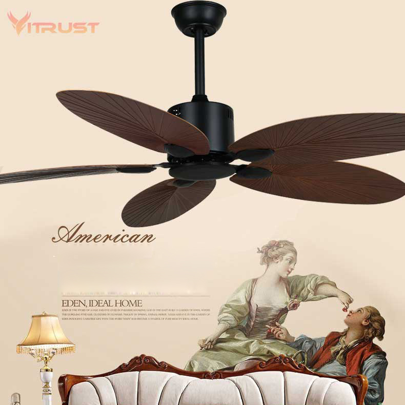 

Vintage Ceiling fan 52 Inch Ceiling Fan Controlled with remote control No Light Fixture AC 110/220 V