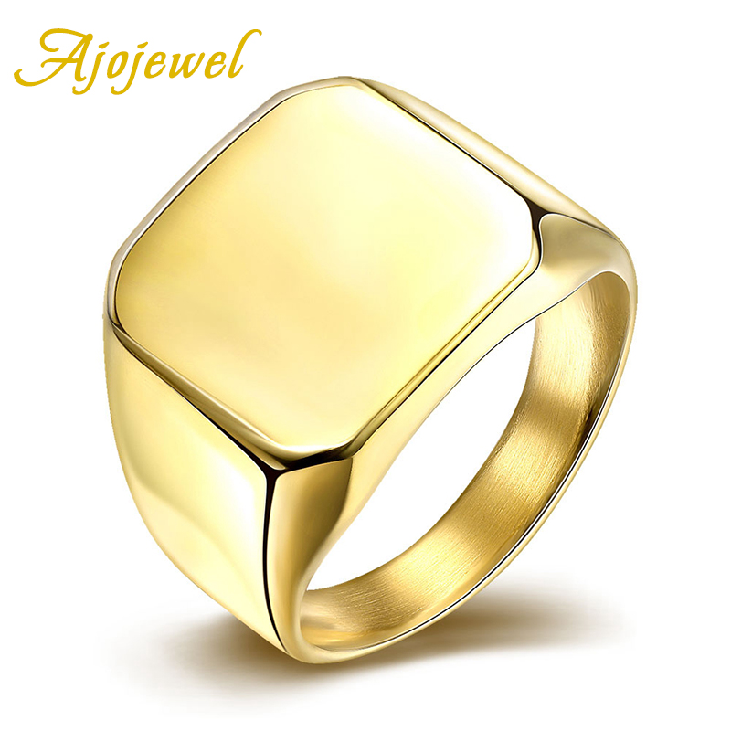 

Ajojewel Brand size 7-10 New Fashion Simple 316L Titanium Steel Blank Plain Men Ring Jewelry
