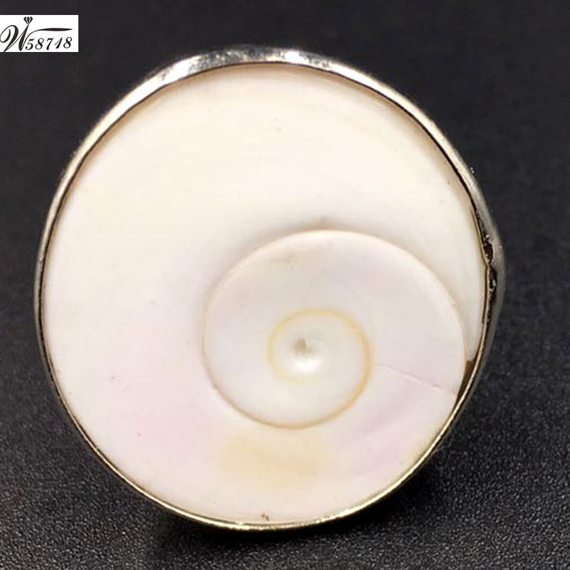 

Free shipping Fashion Jewelry Mother of pearl Shell Snail Beads Ring adjust size 7~12" MC7824