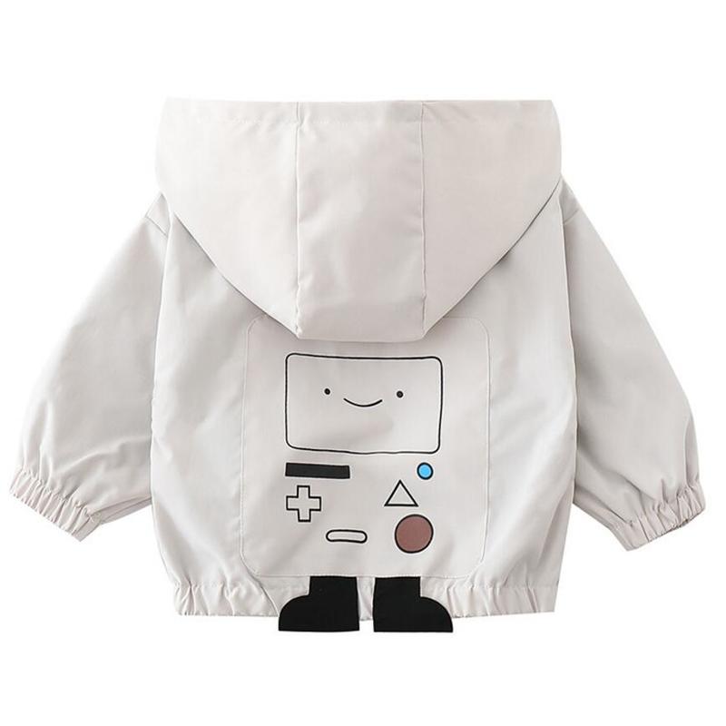 

Baby Girl Clothes Cartoon Robot Kids Jacket Spring And Autumn Casual Section Boys Coat Hooded Zipper Boys Jackets, Yellow