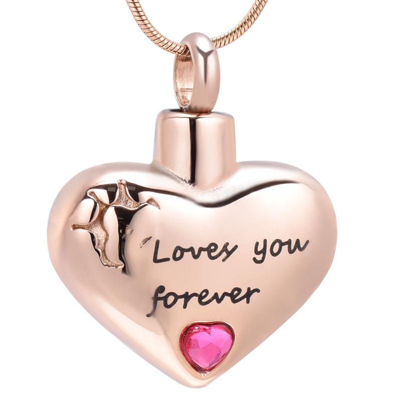 

IJD10043 Stainless Steel Love You Forever Urn Cremation Necklaces for Ashes Jewelry