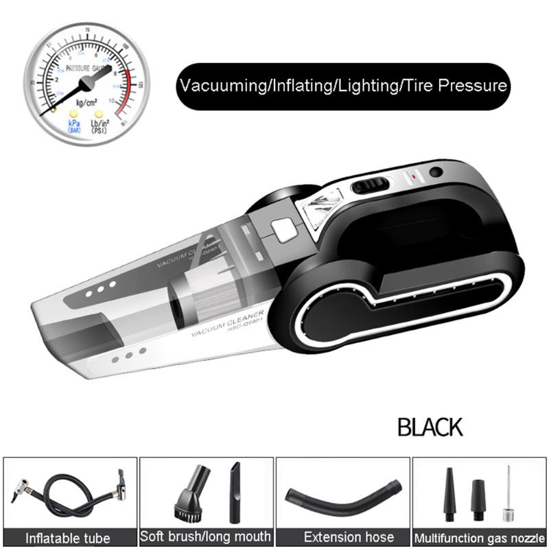 

Car Vacuum Cleaner Multi Function 4 in 1 Car Handheld Vacuum Cleaner Digital Display Dual Use Auto Inflatable Pump Air Compre