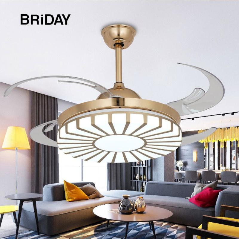 

42 Inch led ceiling fan ventilator lamp modern fans Invisible Blades Reversible with lights remote control frequence DC