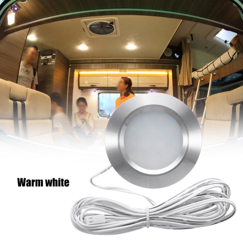 

Universal 12LED RV Ceiling Light 12V Led Light Round Shape Camper Interior Lighting Down IP44 Water-resistant with Cable