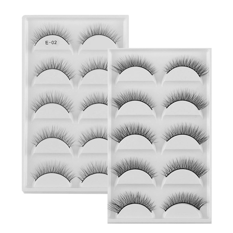 

5Pairs 3D/6D Mink Hair False Eyelashes Super Natural Long Cross Fake Eyelash Charming Handmade Eye Lashes Makeup Extension Tools