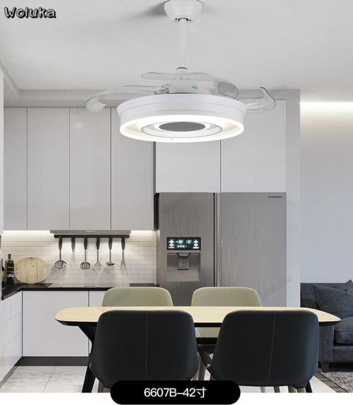 

Modern Nordic living room bedroom integrated dual-purpose remote control mute led ceiling fan light CD50 W07