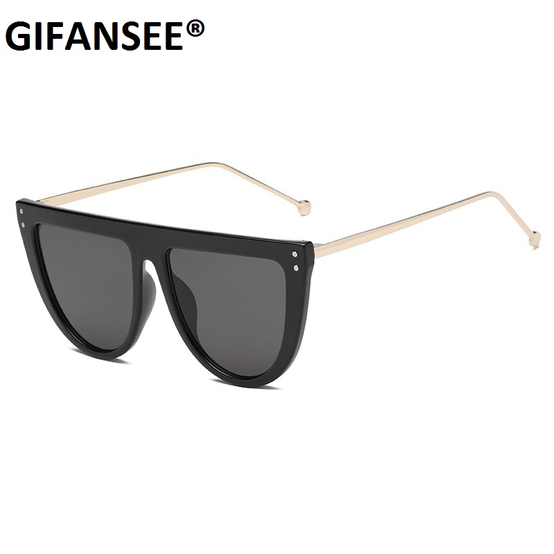

Sunglasses GIFANSEE Shield Women Oversize Big Frame Square Flat Top Rivet Sun Glasses Female Men Vintage Mirror Shades