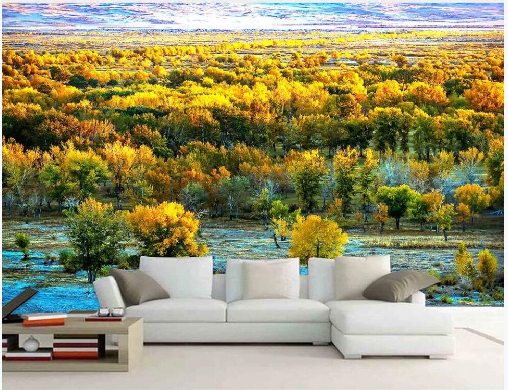 

custom photo mural wallpaper 3d Modern forest river landscape living room home decor 3d wall muals wall paper for walls 3 d, Non-woven wallpaper