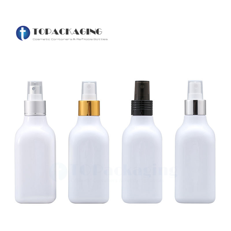 

30PCS/LOT-200ML Spray Pump Bottle White Plastic Perfum Packing Empty Cosmetic Container Liquid Packaging Aluminum Mist Atomizer