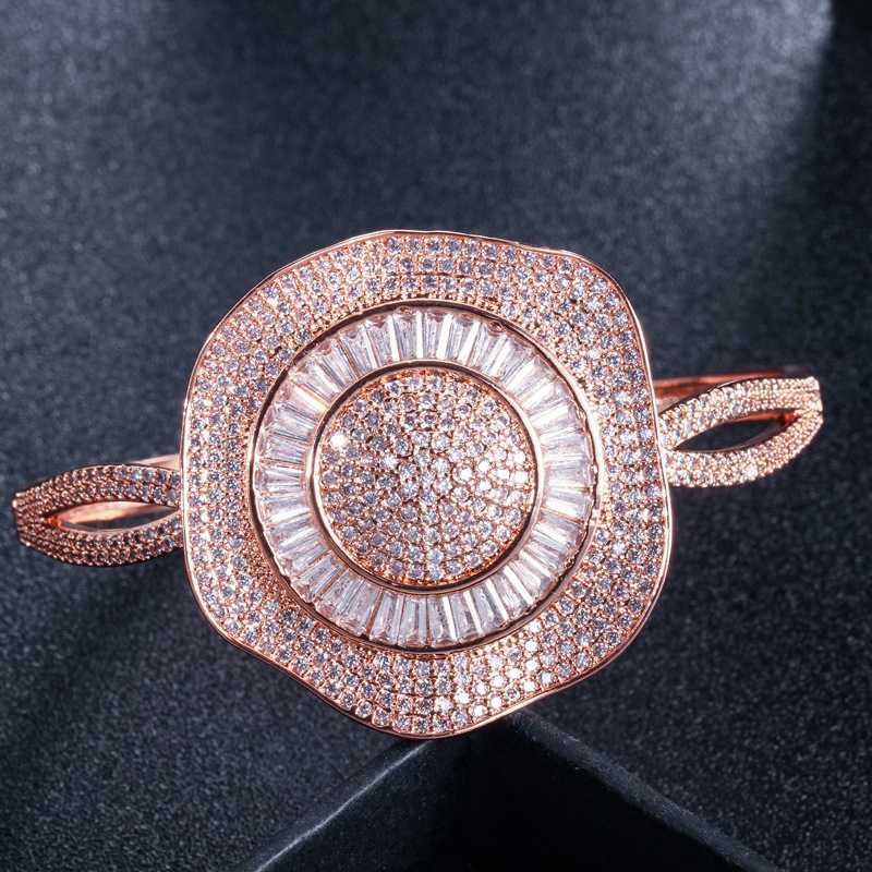 

ERLUER fashion Retro Flower Zircon Crystal bracelets for women Girl Magnetic Snap Bracelet Bangle rose gold wedding Jewelry