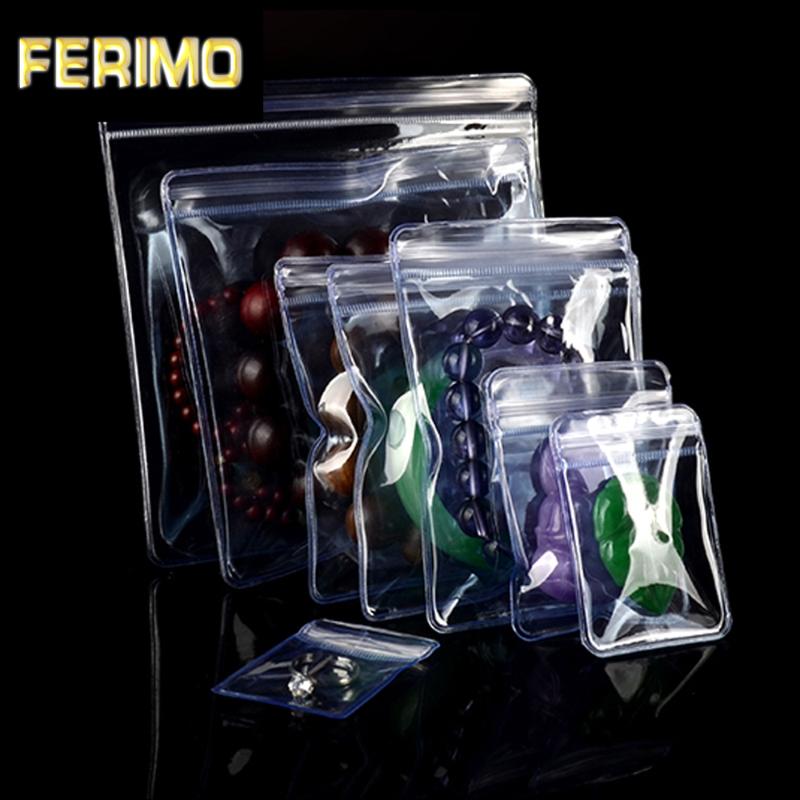 

11Sizes 100Pcs/lot PVC Anti-oxidation Jewelry Package Bag Reclosable Transparent Plastic DIY Crafts Rings Storage Pouch