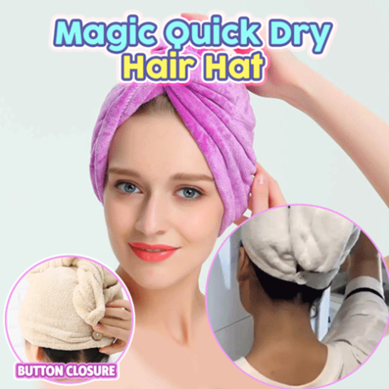 

Towel Thicker Microfiber Bath Magic Quick Dry Hair Hat Women Bathroom Super Absorbent Rapid Drying Cap, Pink