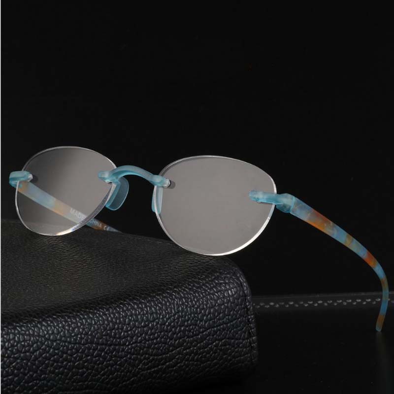 

2020 new upscale rimless men's reading glasses fashion ultra-light women's high-definition reading