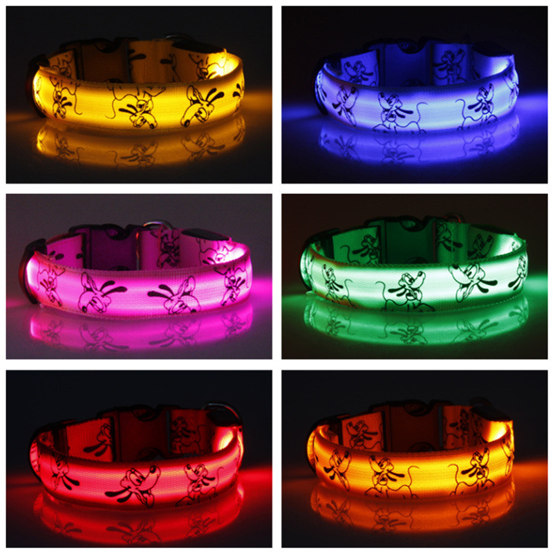 

Adjustable LED Light Glow Pet Collar Dog Collar Supply LED Pet Emitting New Nylon Dogs Supplies Circle Wholesale