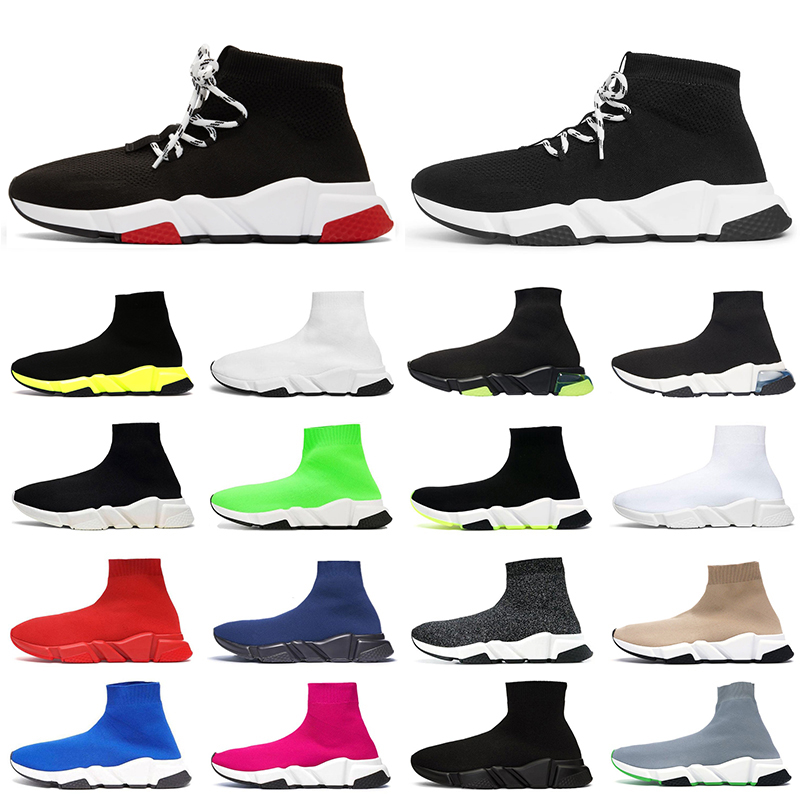 

2020 Speed Trainer men women sock shoes fashion sneakers Triple black white blue clearsole Yellow Fluo jogging walking casual sports shoe