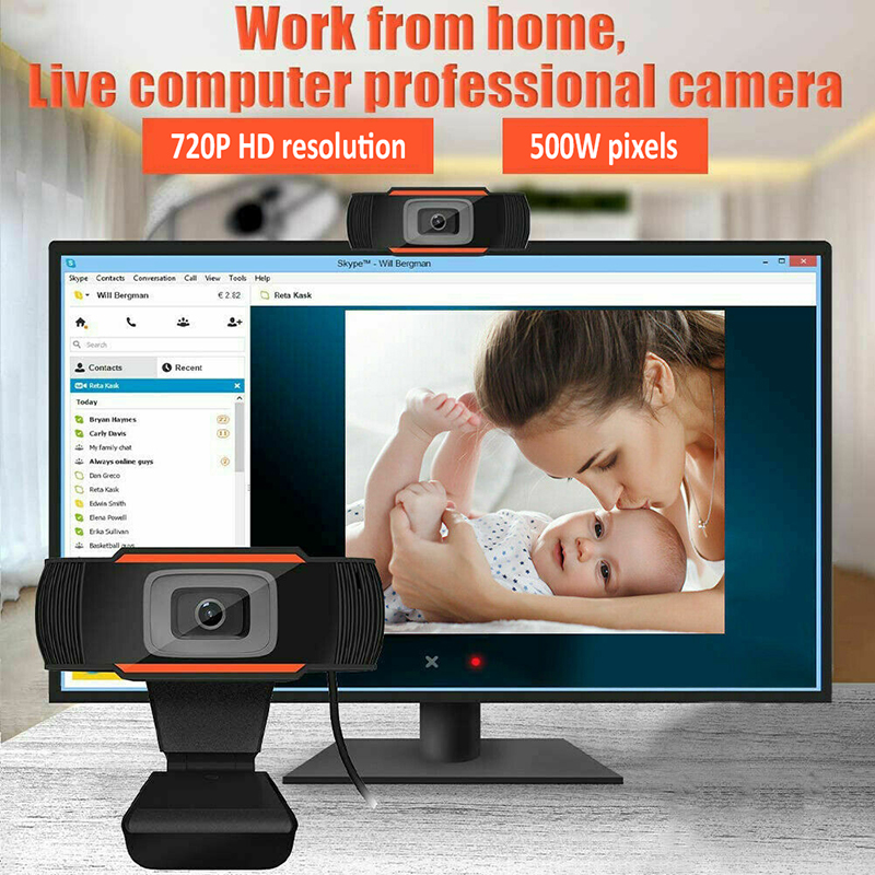 

New 1pcs Professional USB 2.0 PC Camera 1080P Video Record HD Webcam Web Camera With MIC For Computer For PC Laptop Skype MSN, 640x480p