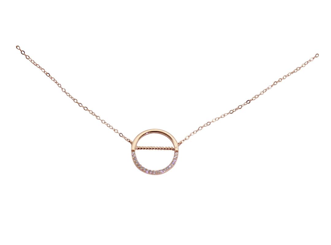 

TY357 good copper necklace for girl Circle hollow personality clavicle chain