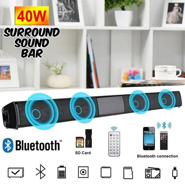 

Hot Wireless Bluetooth Soundbar Hi-Fi Stereo Speaker Home Theater TV Strong Bass Sound Bar Subwoofer with/without Remote Control