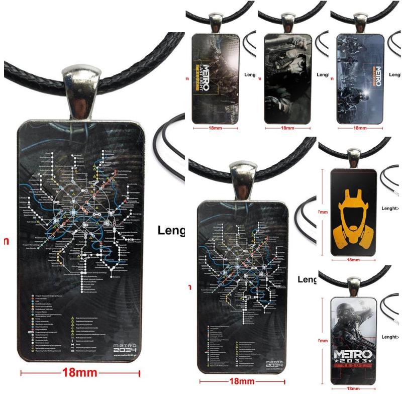 

Metro 2033 Metro Last Light For Women Fashion Jewelry Design Fashion Vintage Glass Women Rectangle Necklace Pendants