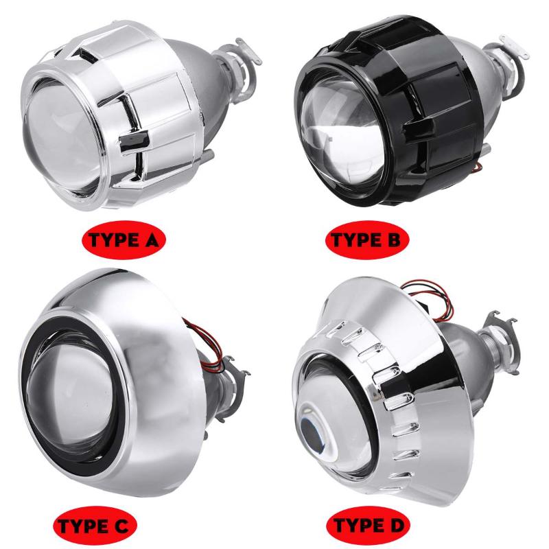 

2X 2.5" Left Right Universal Car Bi xenon HID Projector Retrofit Headlight Lens Auto Angle Eyes H1 H4 Kit