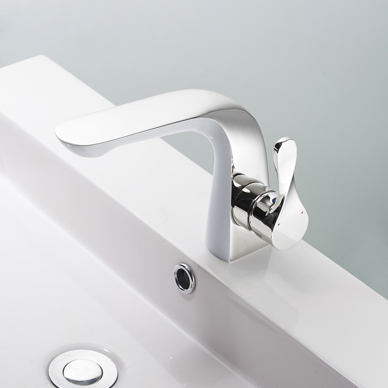 

BAKALA Luxury New Design White chrome Brass Bathroom Water Tap Single Handle Single Hole Tall Bathroom Faucet FA-5902-3