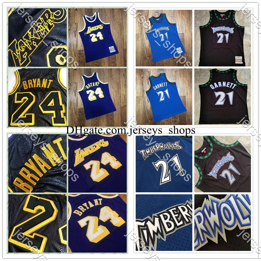 

Mens Kevin Garnett 21 Vintage Timberwolves Lakers shirts Mitchell & Ness Hardwoods Classics Basketball Jerseys S-xxl Black Sweatpants, Black;red
