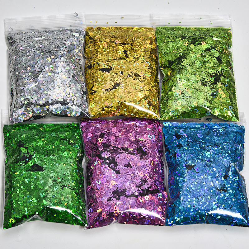 

50g Heart Glitter Flakes Nail Glitter Sequins Eyeshadow MakeUp Colorful Nail For Slime Supplies Kit DIY Design Face Body