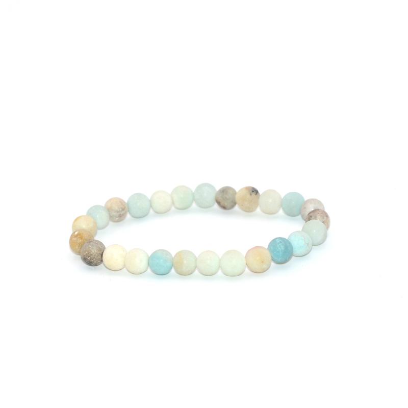 

Charming Natural Gem Stone Beads Stretch 8mm Fancy Amazonite Bracelet For Women