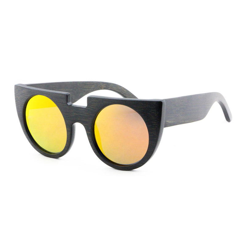 

Dropshipping 100% Hand Made Floating Wooden Steampunk Sunglasses Retro Men Black Sun Glasses with Bamboo Temples for Women