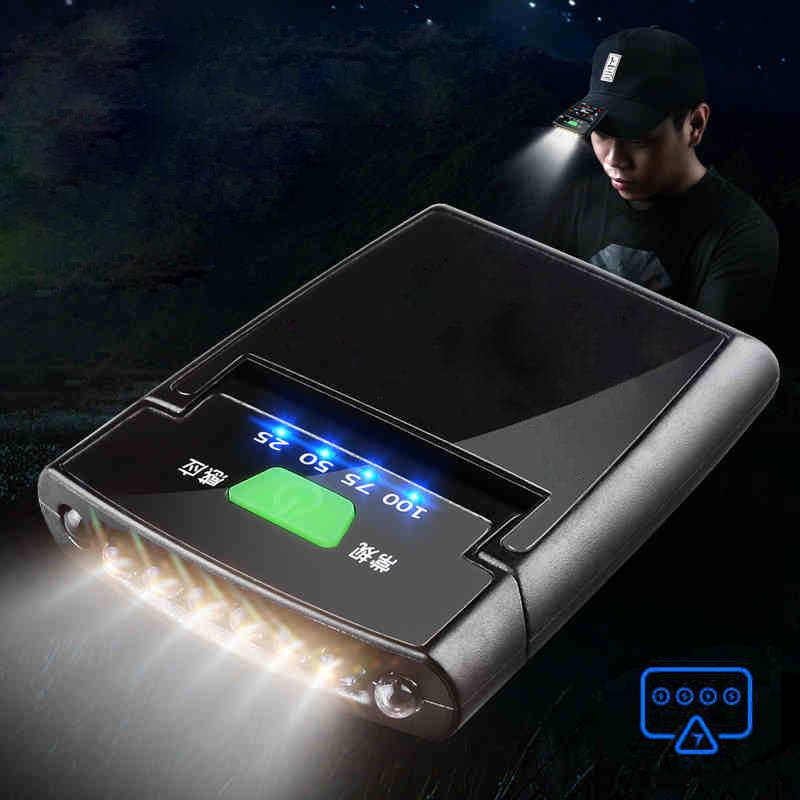 

6 LED Clip-on Headlamp adjustment Rechargeable Sensor Cap Hat Lamp Waterproof IP64 Headlight Torch Light Built-in Battery