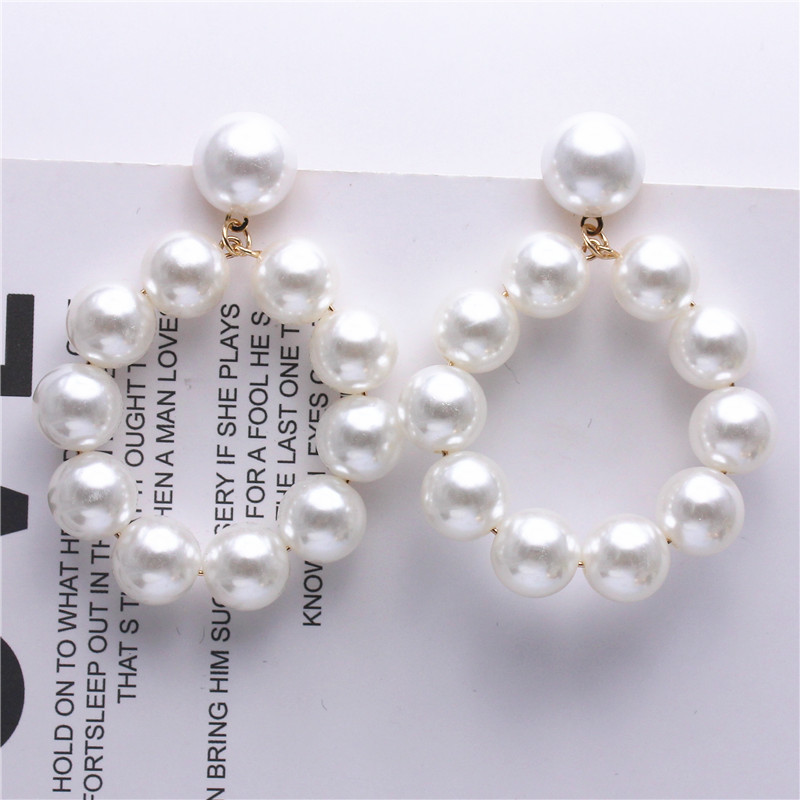 

2020 Hot Fashion Jewelry White Imitation Pearl Earrings big Round 12mm Pearl Earrings Statement for woman