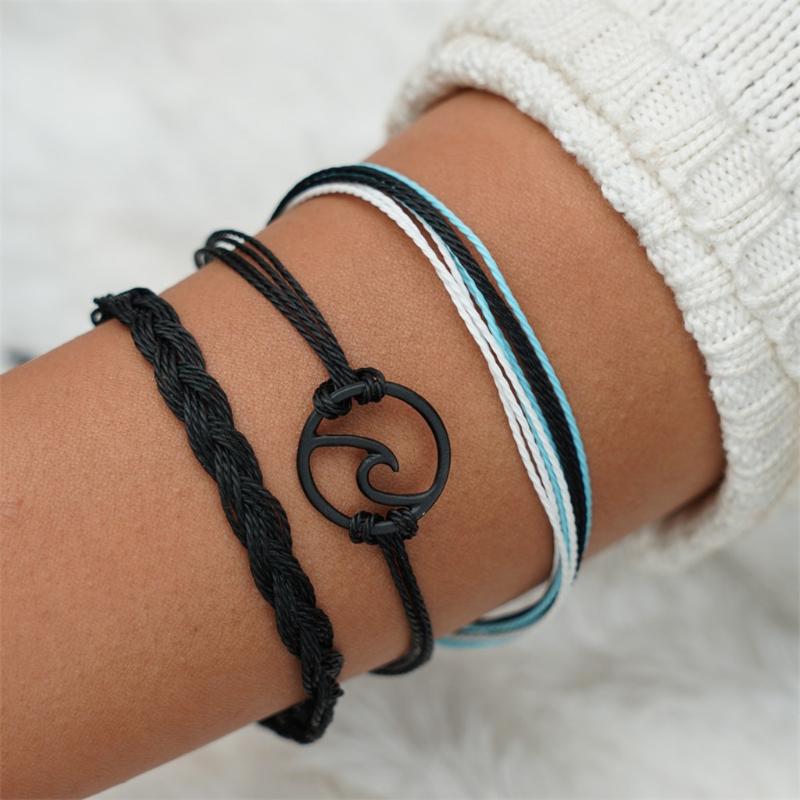 

Gofuly Wave Strand Bracelet Set Waterproof Wax String Rope Summer Beach Surfer Jewelry Rope Bracelet Lovers Gifts for Women