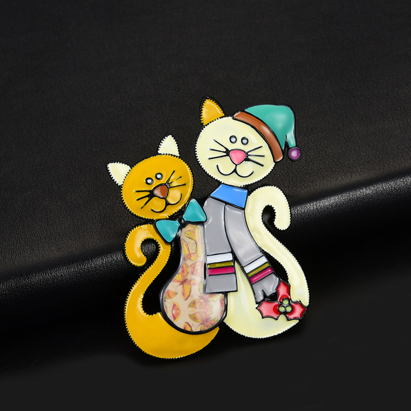 

Hot 2020 Lovely Animal Cartoon Cat Brooch Girls Dance Party AccessoriesFashion Dripping Oil Enamel Brooches Pins Christmas Gifts