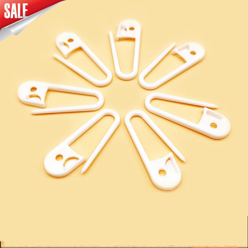 1000PCS/lot large size 3cm white Plastic Safety Pins in U shaped good for knitting Stitch marker-image-424667138
